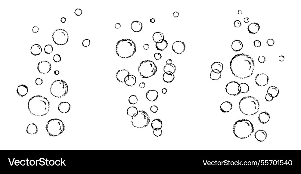 Set of soap or water bubbles drawing by chalk Set of soap or water bubbles drawing by chalk vector image