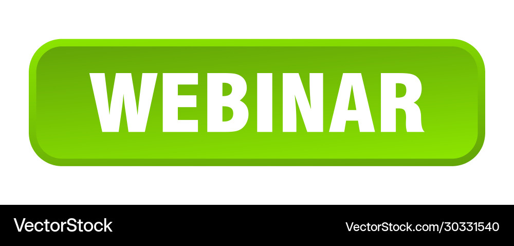 Webinar button square 3d push Vector Image