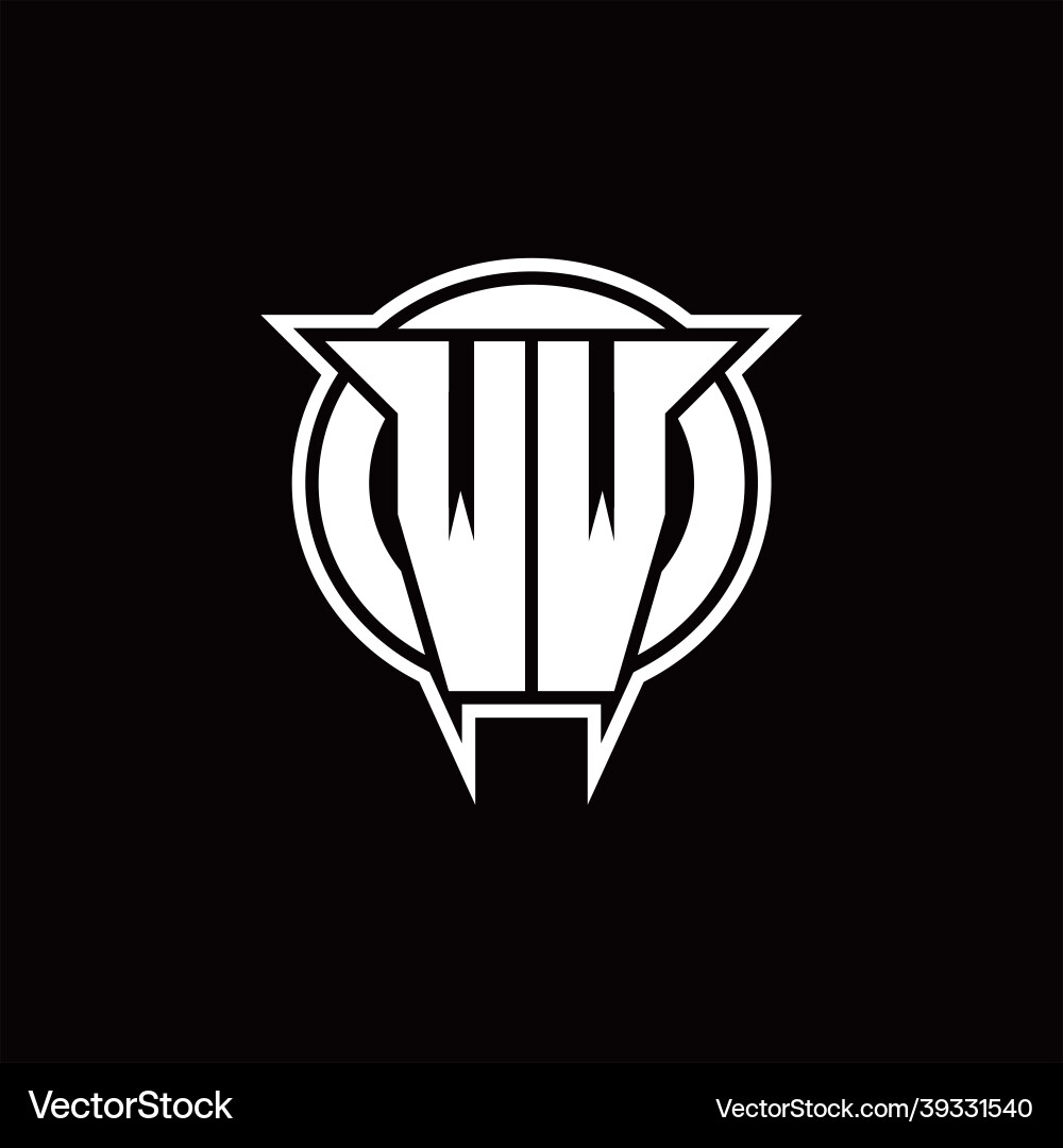 Ww logo monogram with circle rounded shape design Ww logo monogram with circle rounded shape design vector image