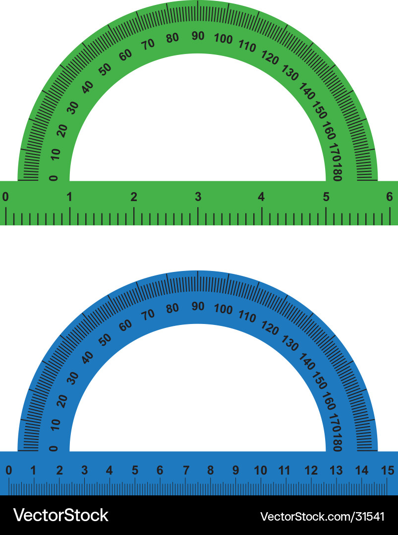 Angle Measuring Protractor Vector Image