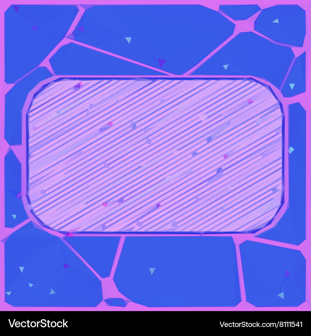 Background frame and low poly pattern vector image