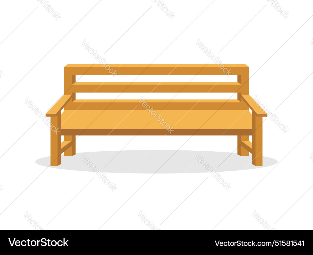 Bench icon in flat style comfortable rest Bench icon in flat style comfortable rest Vector Image