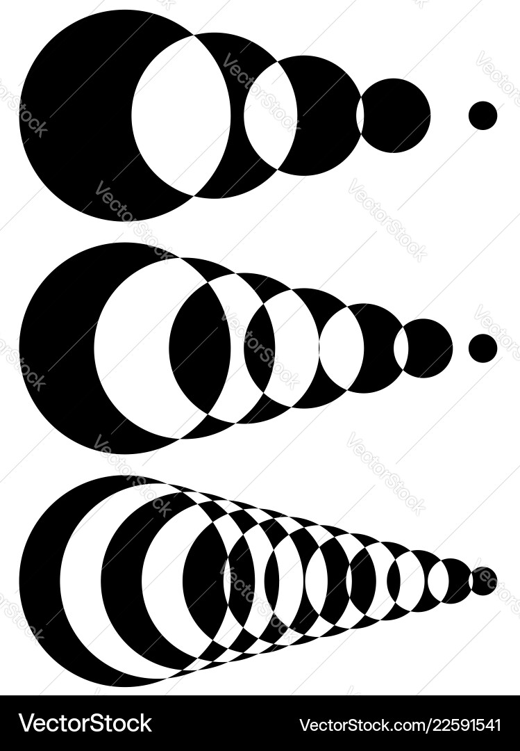 Blended intersecting shapes set of 3 intensity Blended intersecting shapes set of 3 intensity vector image