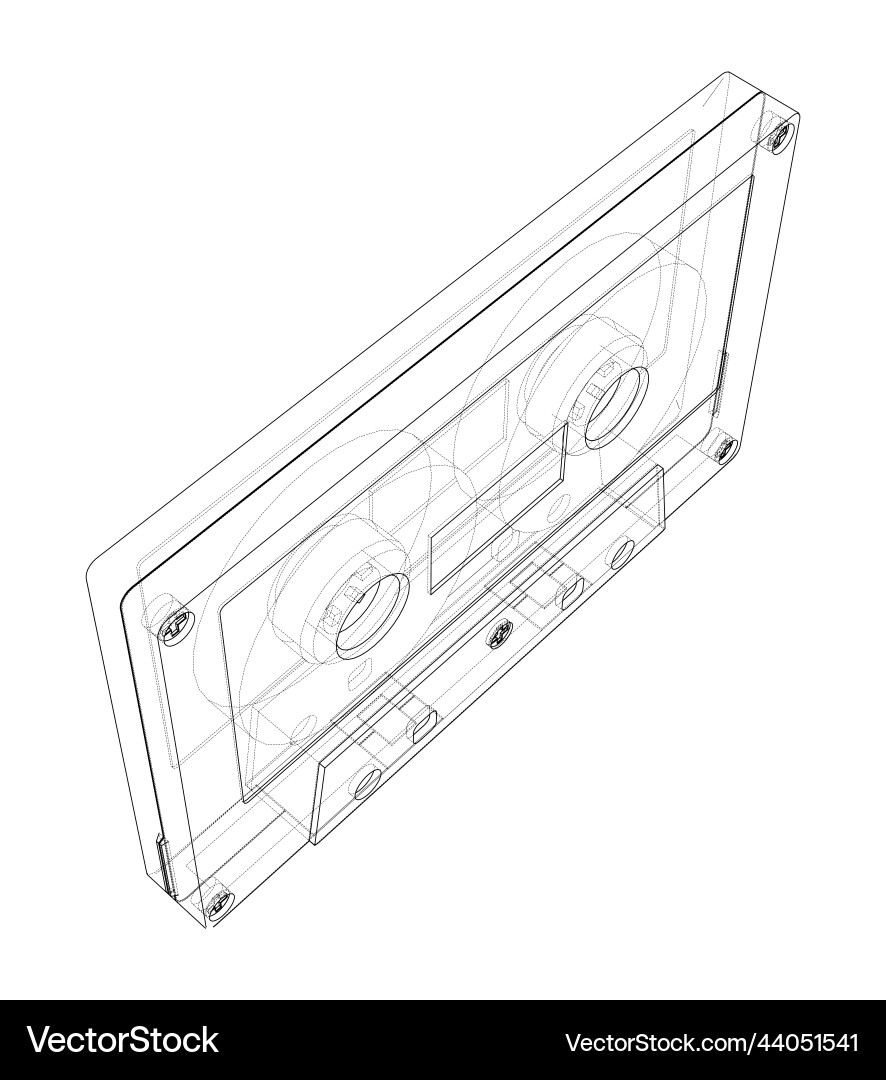 Cassette tape rendering of 3d Vector Image