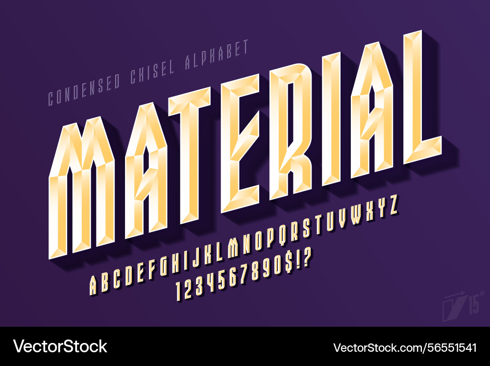 Chisel crystal letters design original alphabet Vector Image