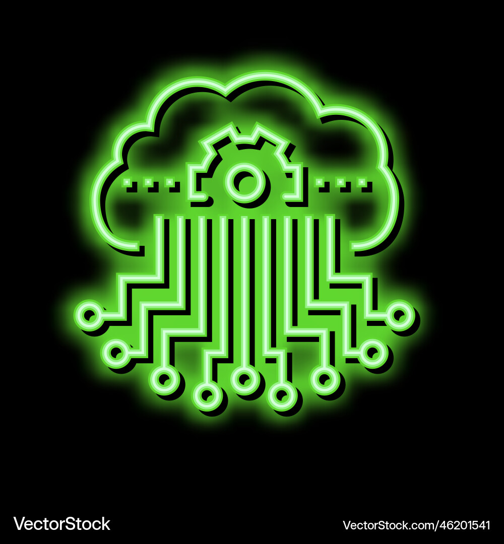 Cloud storage and working process neural network Cloud storage and working process neural network vector image