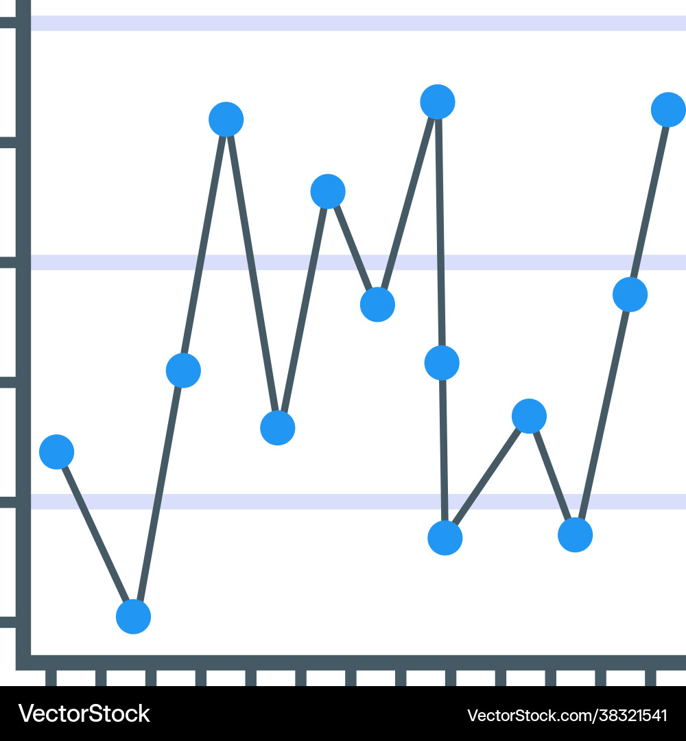 Control Chart Icon - Statistical Monitoring vector image