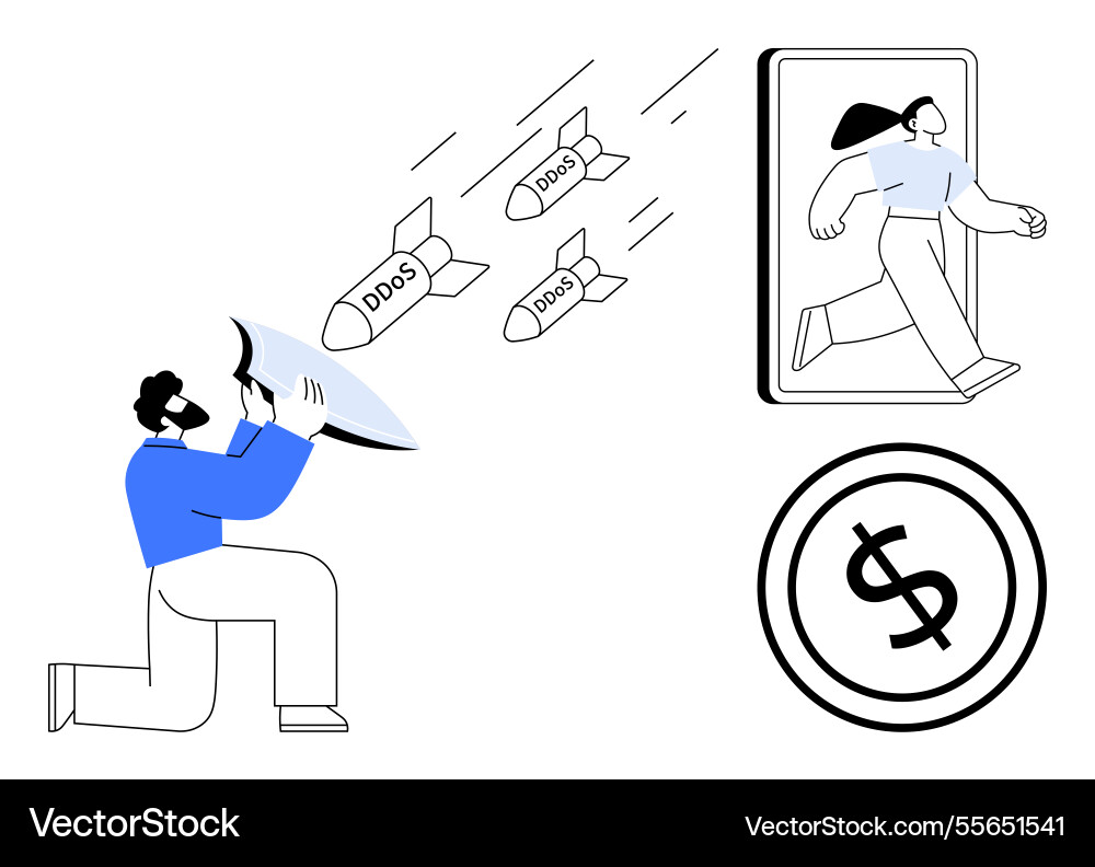 Cybersecurity shield blocks ddos attacks defending Cybersecurity shield blocks ddos attacks defending vector image