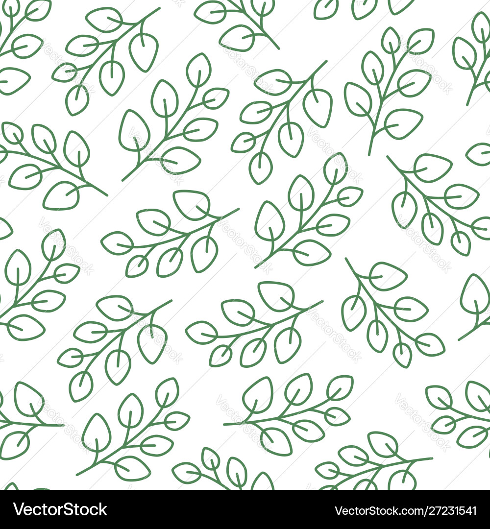 Eucalyptus tree branch seamless pattern with line Eucalyptus tree branch seamless pattern with line vector image