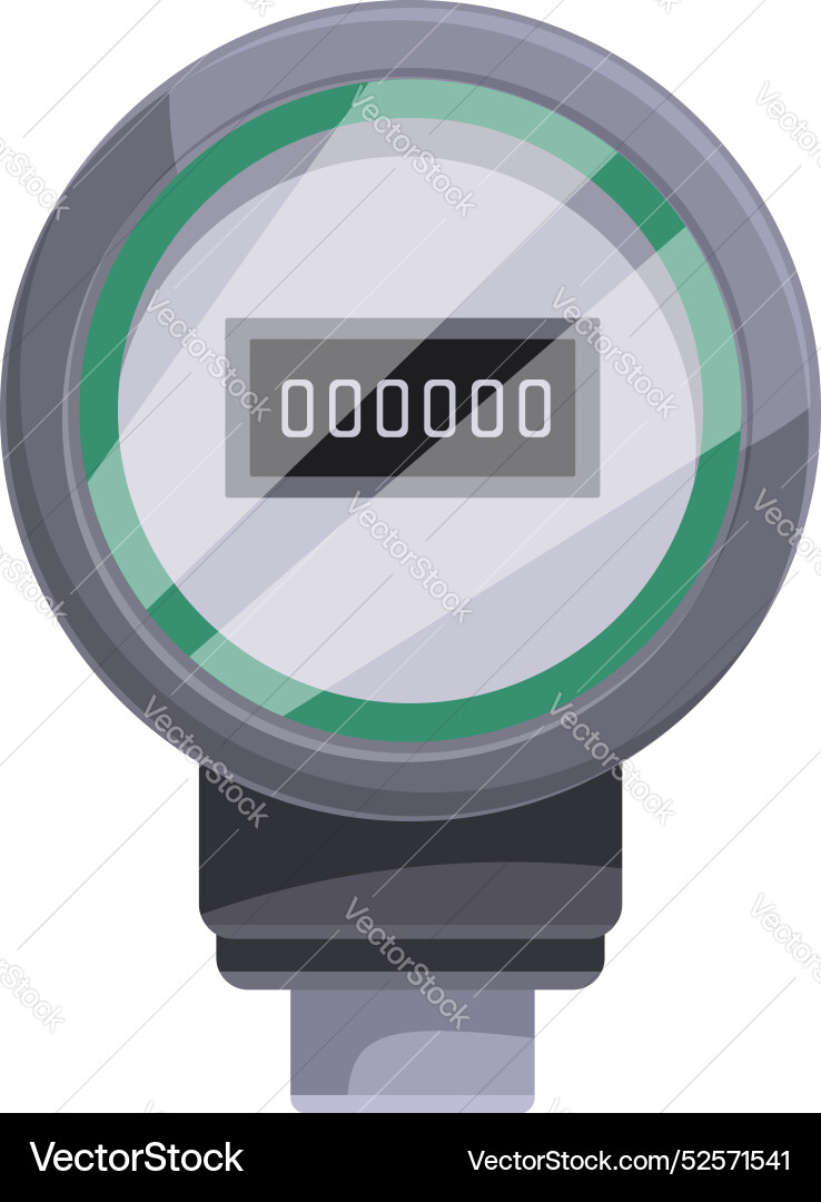 Gas meter showing zero consumption on display Gas meter showing zero consumption on display vector image