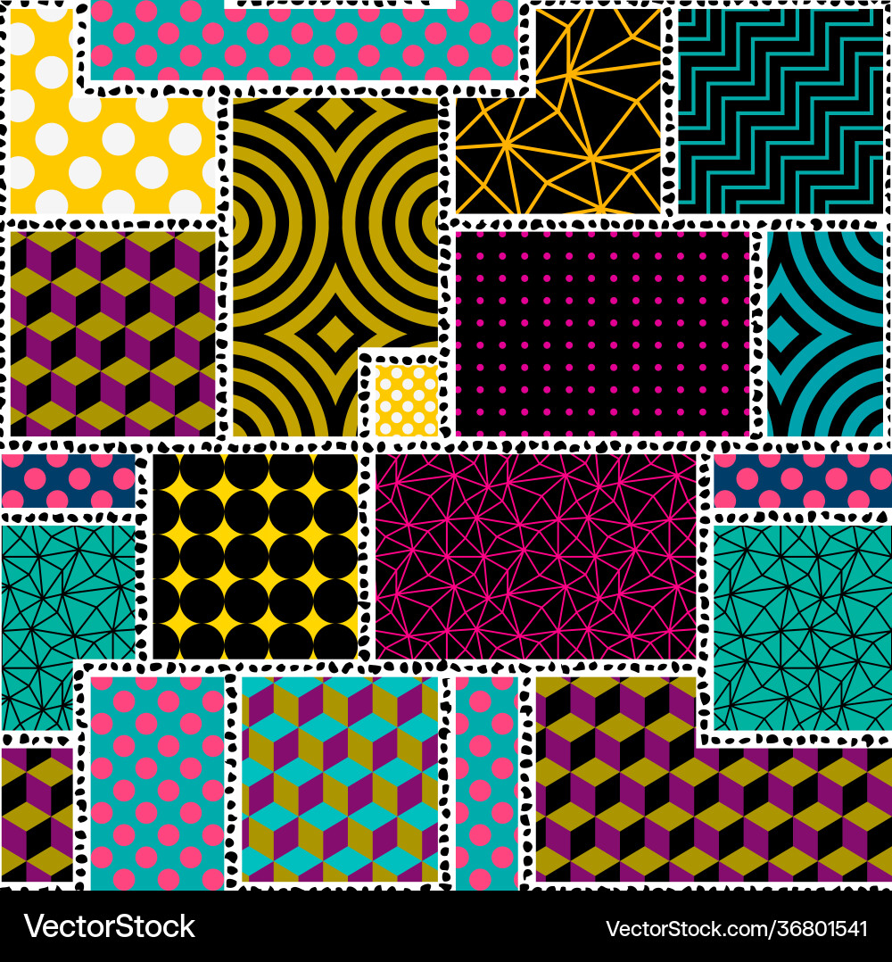 Geometric abstract pattern in patchwork style Geometric abstract pattern in patchwork style vector image