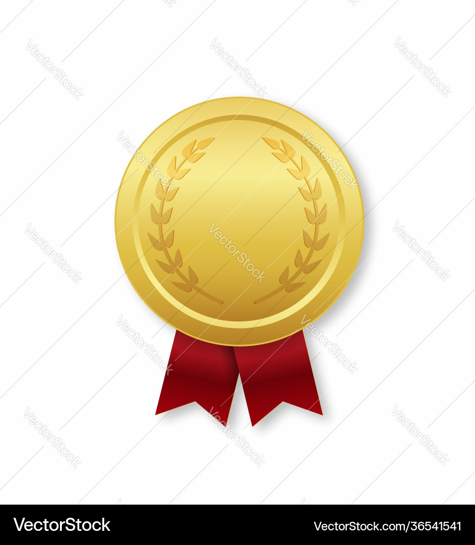 Goldmedaille mit Rotbandpreis für Siegerpreis Goldmedaille mit Rotbandpreis für Siegerpreis vektorbild