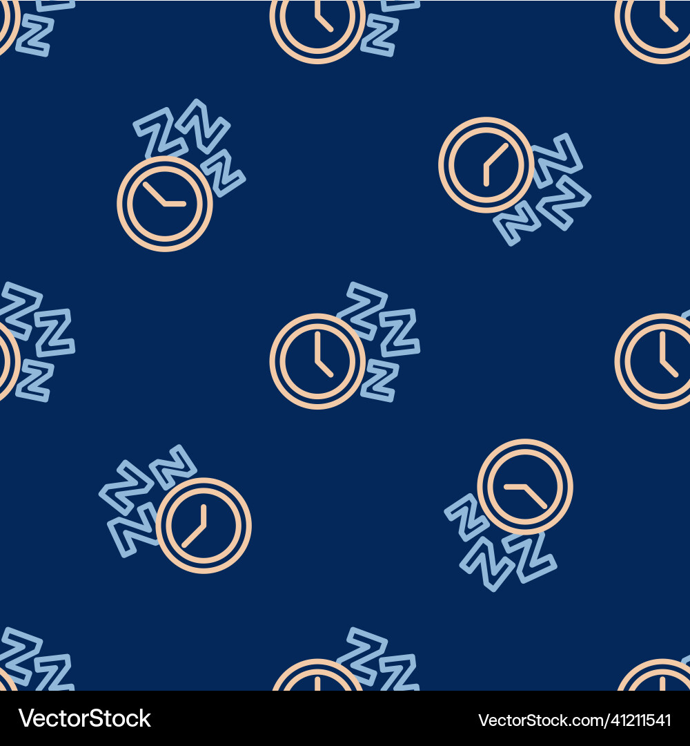 Line alarm clock icon isolated seamless pattern Line alarm clock icon isolated seamless pattern Vector Image