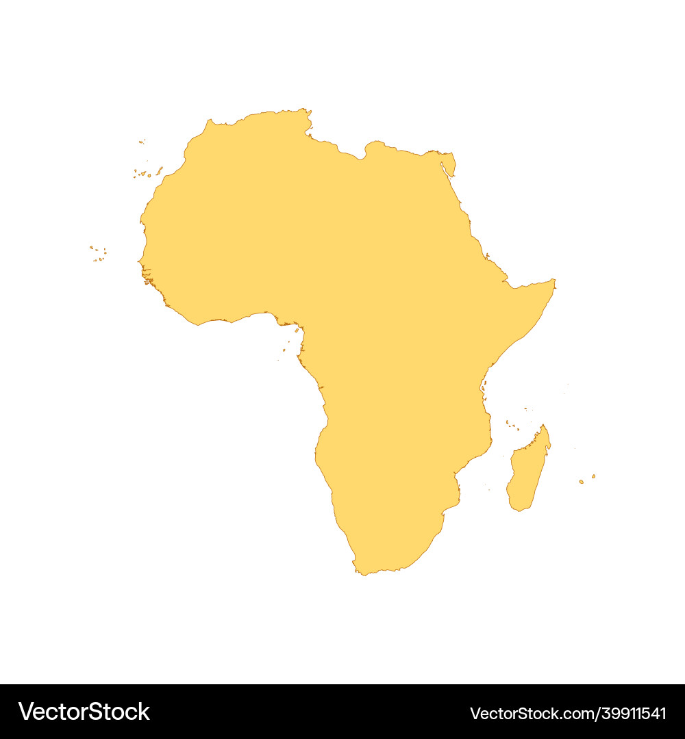 Map of africa color line element border Map of africa color line element border vector image