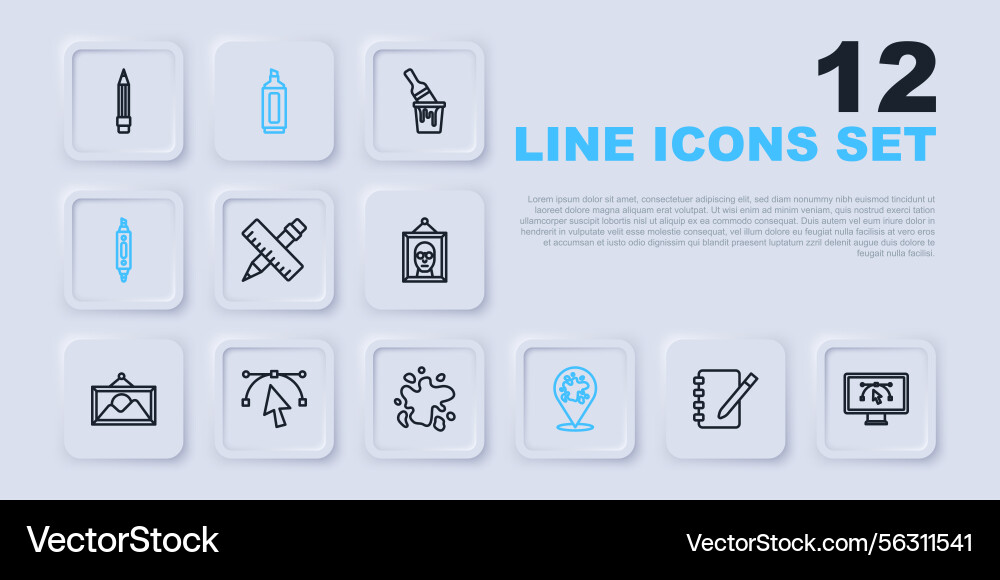 Notebook Computer with Creative Tools vector image