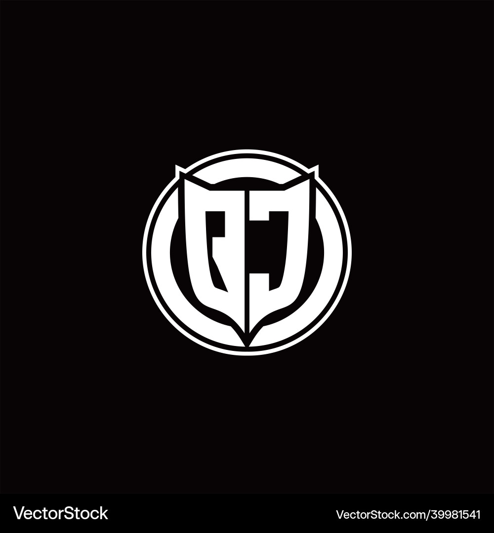 Qc logo monogram with shield and circluar shape Vector Image