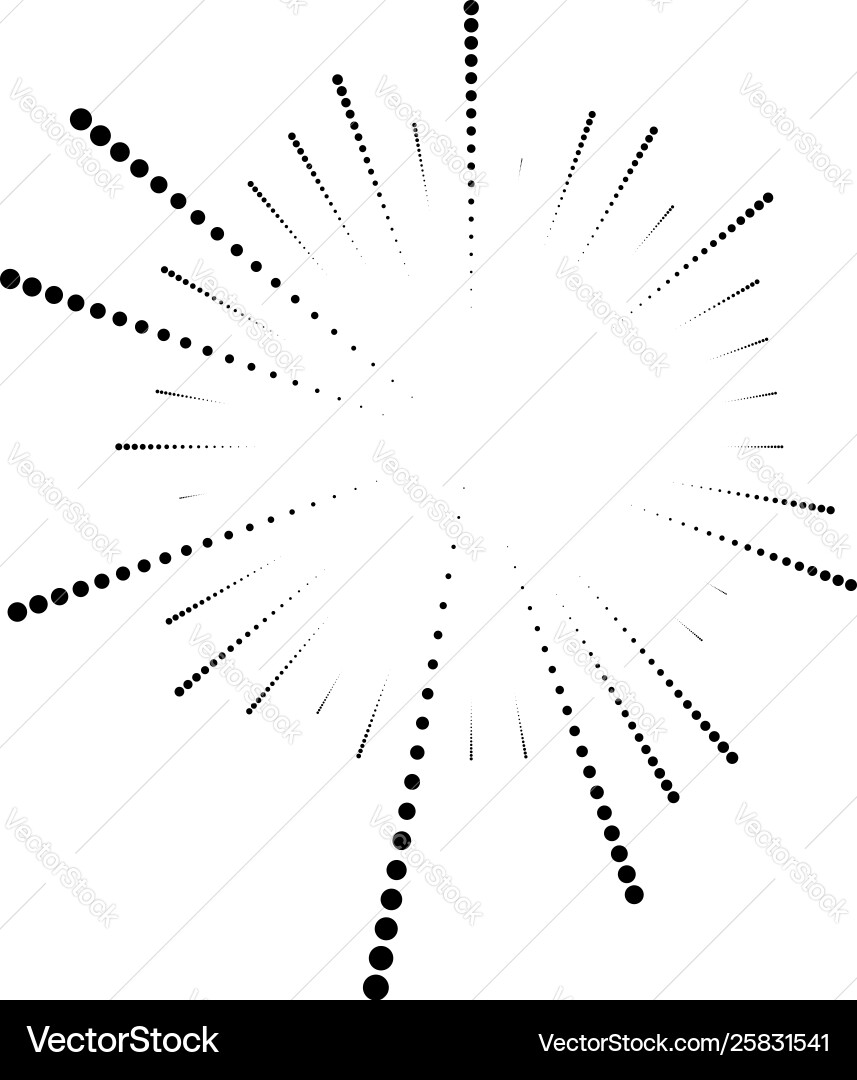 Radial random dots lines dotted speckle vector image