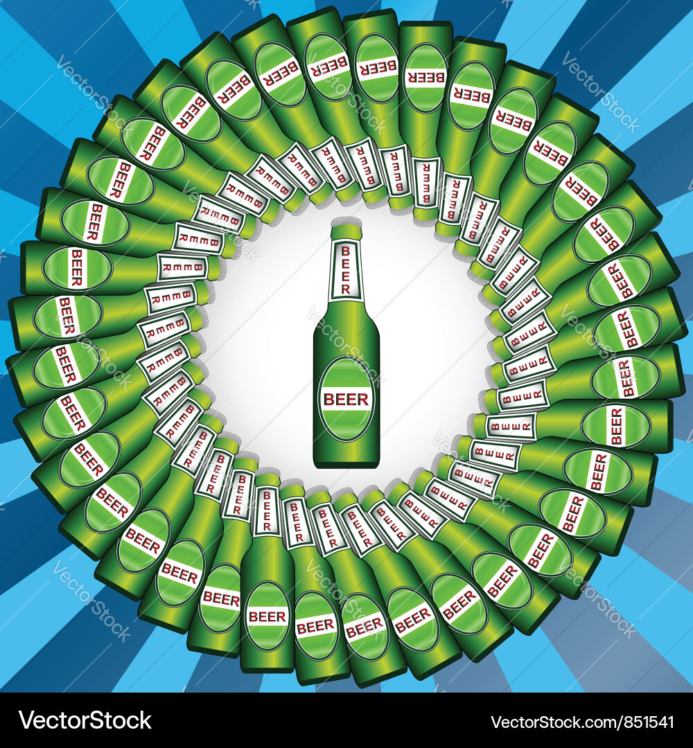 Refreshing Beer Bottles Vector Image