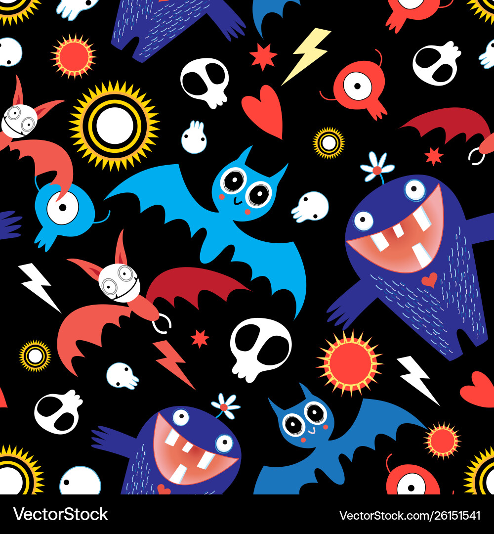 Seamless bright festive halloween pattern Seamless bright festive halloween pattern vector image