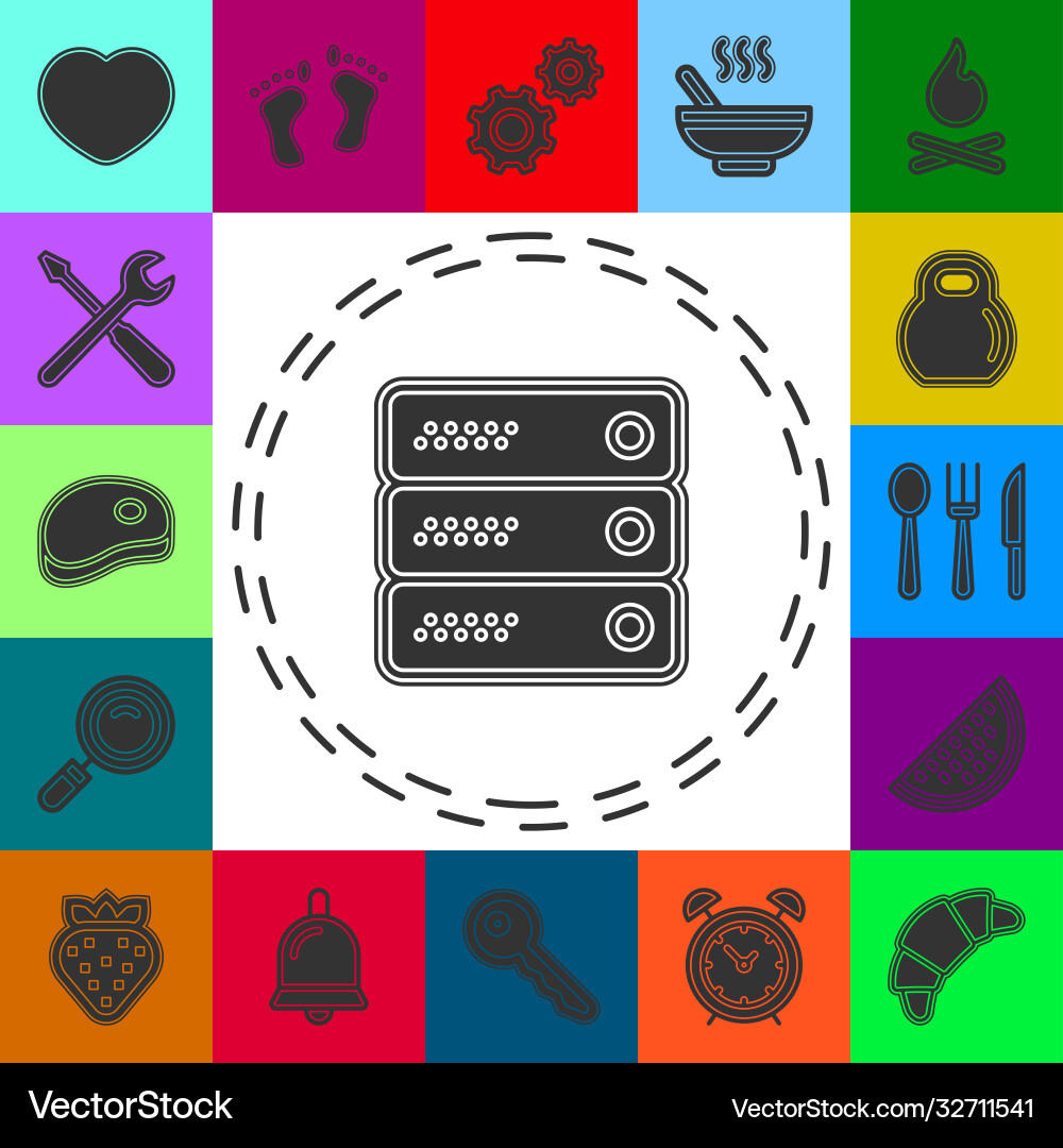 Server data racks - computer storage icon Server data racks - computer storage icon vector image