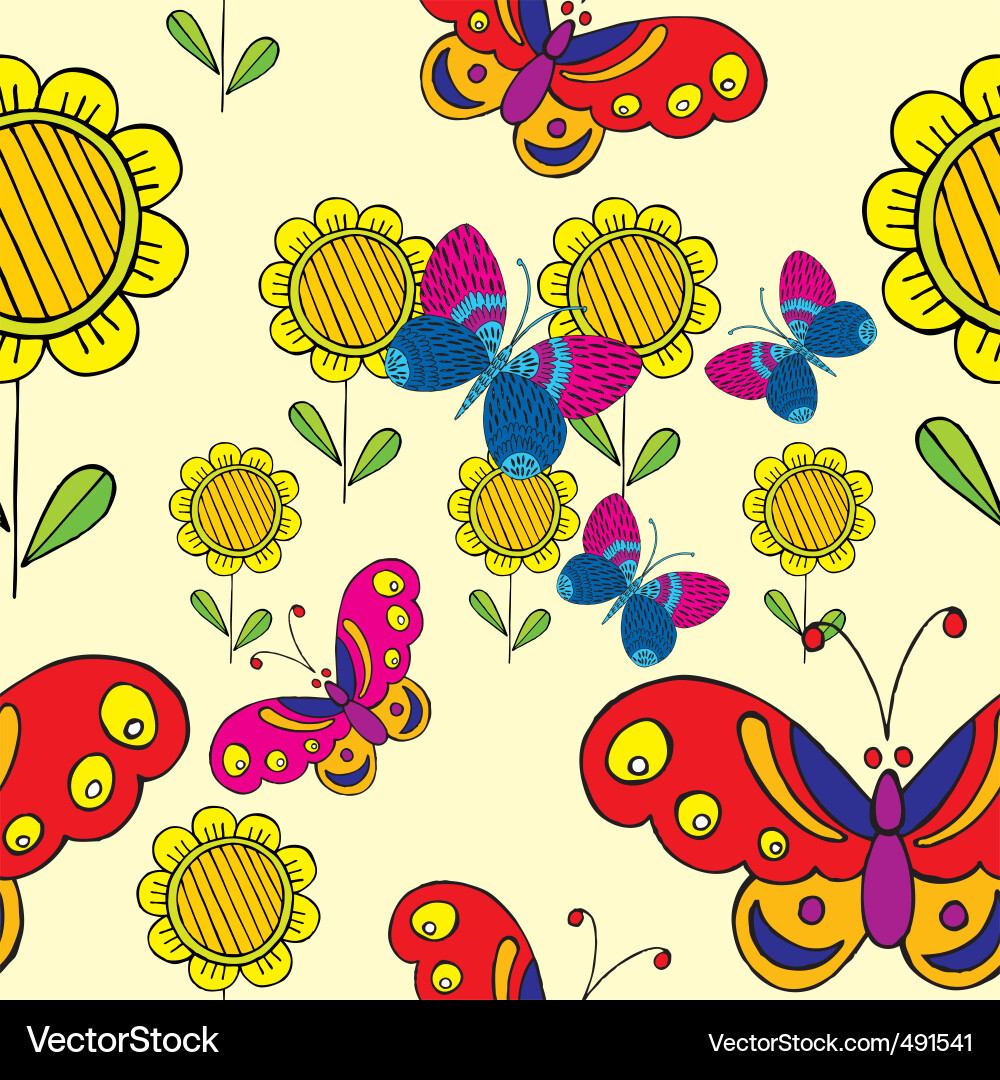 Sunflower butterflies Vector Image