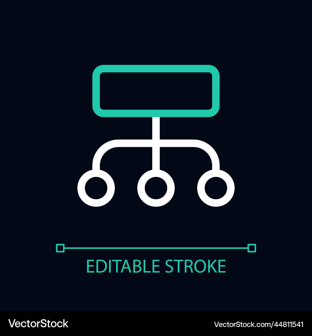Tree diagram pixel perfect color linear ui icon Tree diagram pixel perfect color linear ui icon vector image