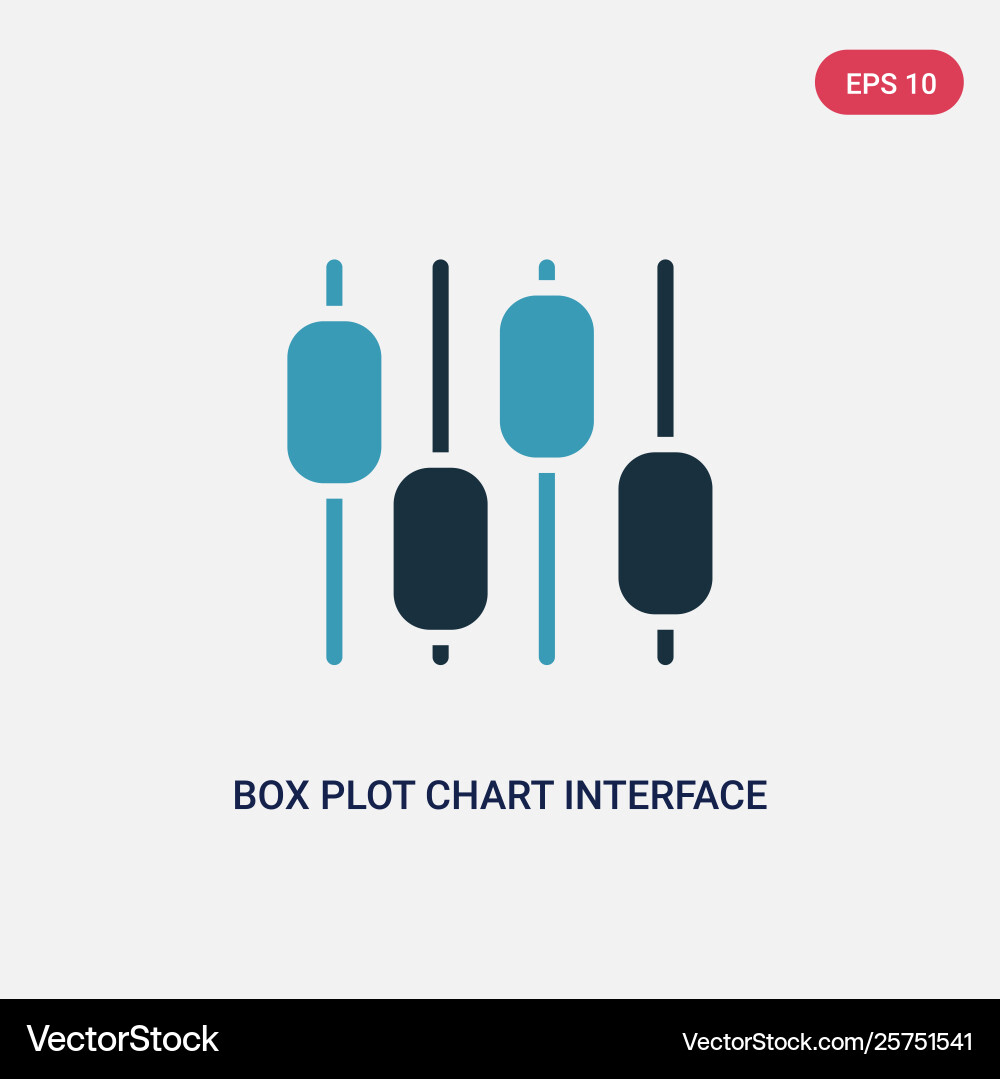Two color box plot chart interface icon from user vector image