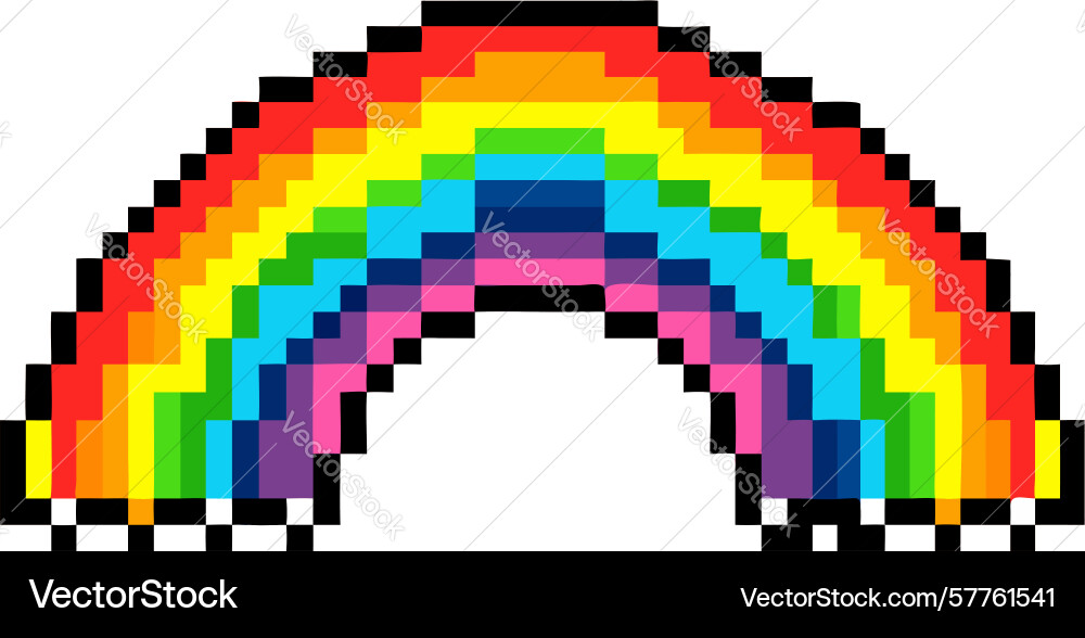Vivid pixel rainbow dynamic retro color spectrum Vector Image