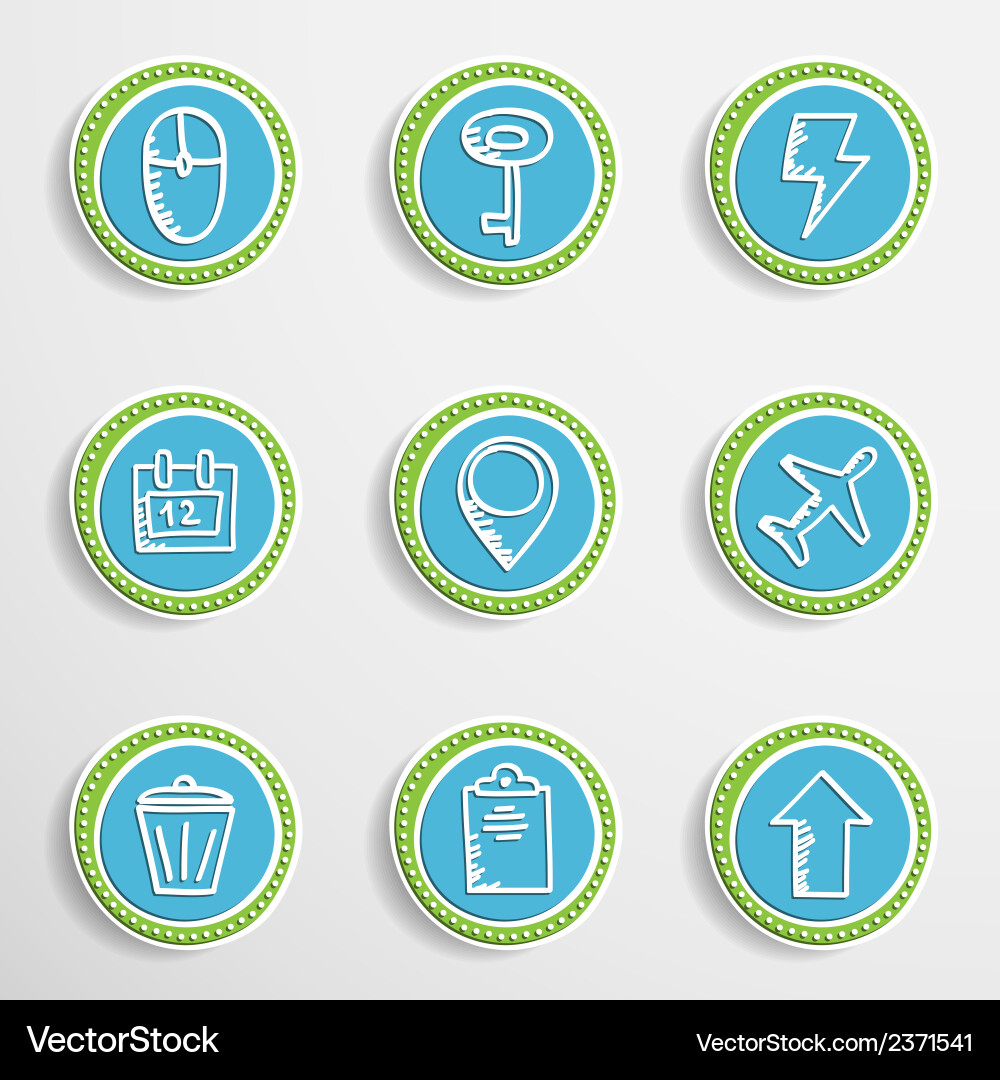 Web buttons with drawing icons vector image