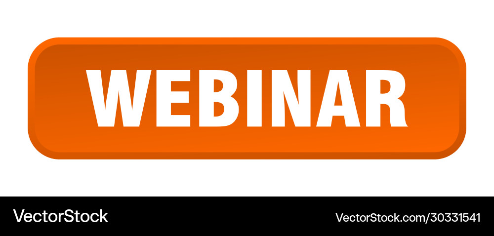 Webinar button square 3d push vector image