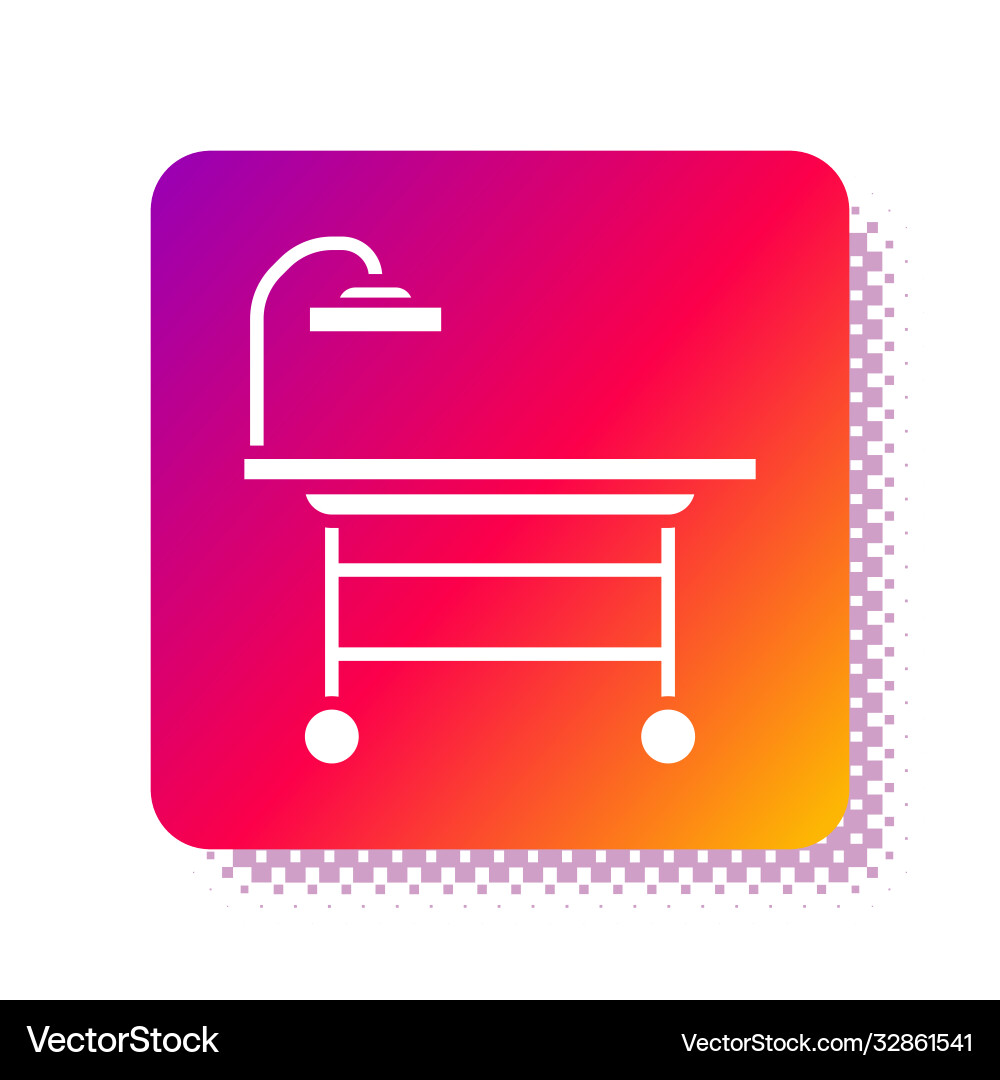White operating table icon isolated on Vector Image
