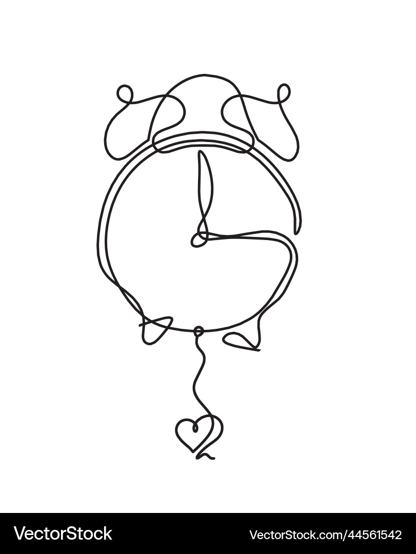 Abstract clock with heart as line drawing Abstract clock with heart as line drawing vector image