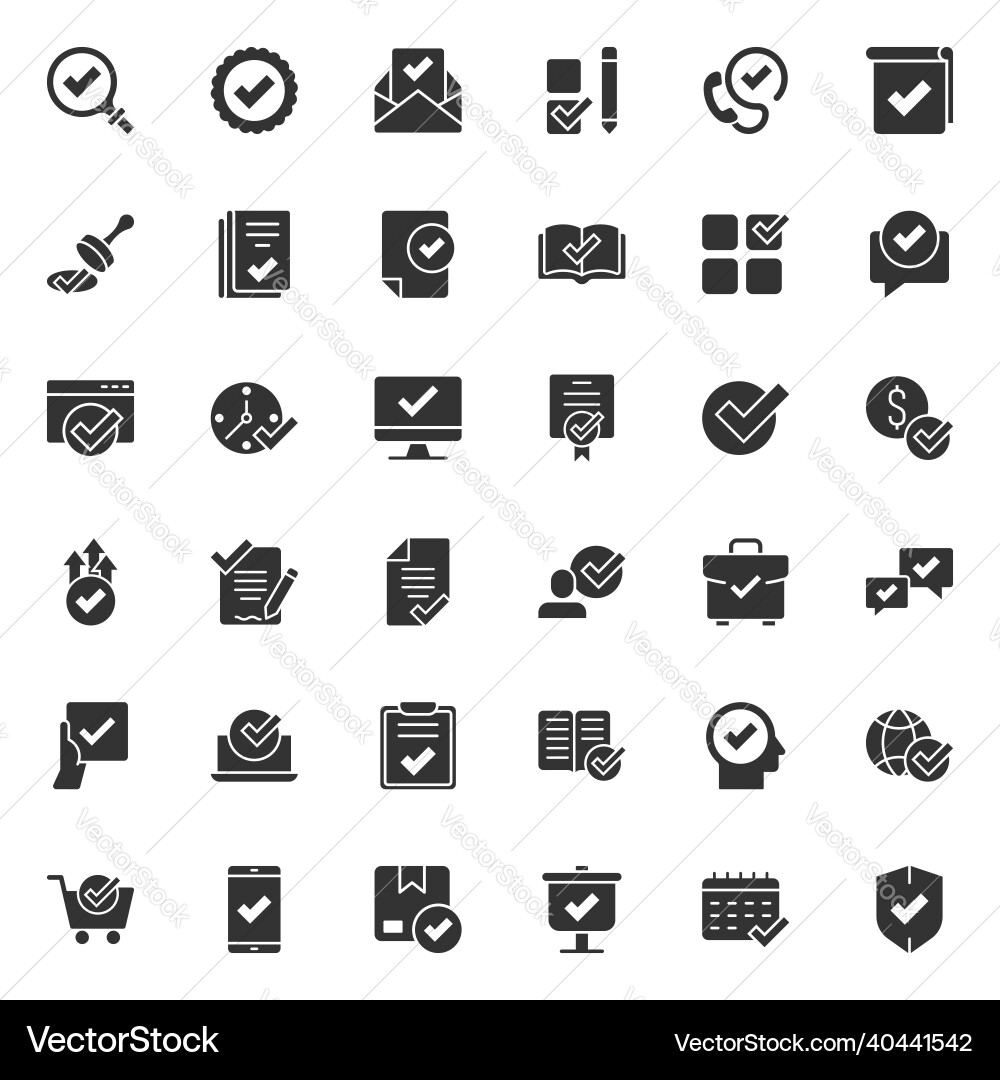 Approve icon set in flat style check mark Approve icon set in flat style check mark vector image