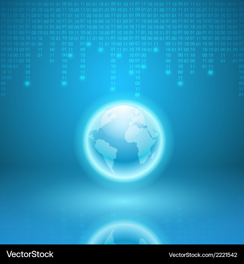 Binary Code Globe Stream vector image