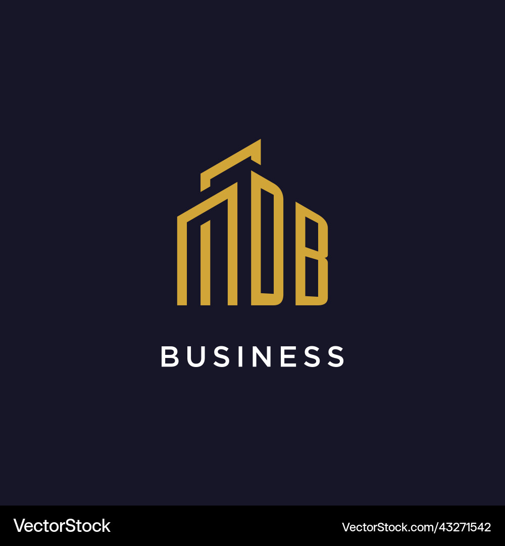 Db initial monogram with building logo design Vector Image