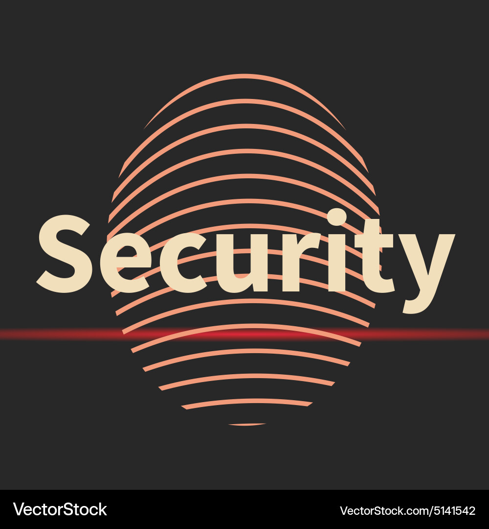 Fingerprint icon with security text vector image