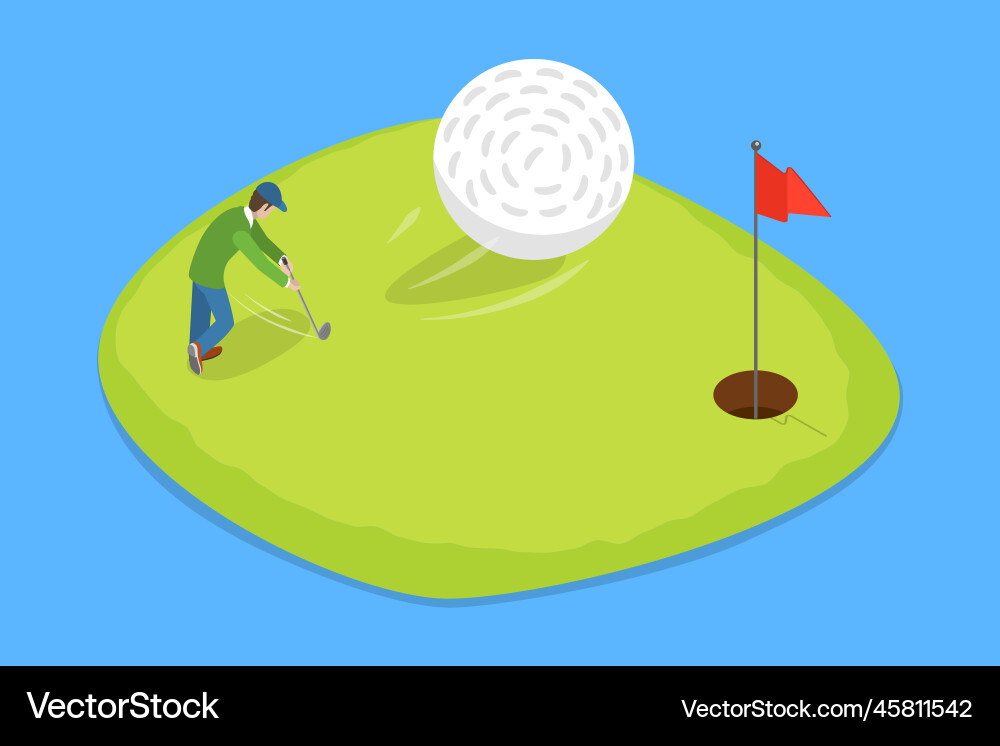Isometrischer Golfplatz Vektorbild