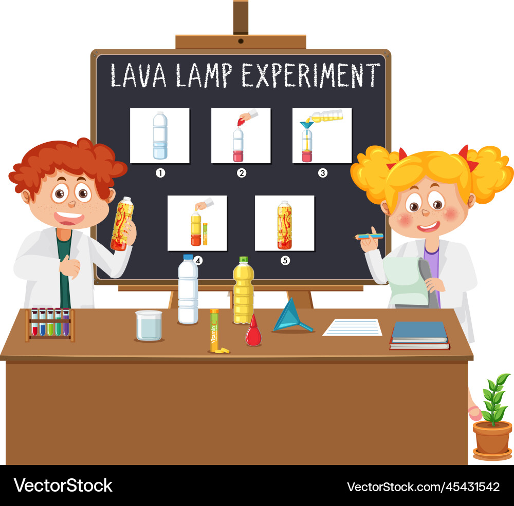 Lava lamp science experiment Lava lamp science experiment vector image