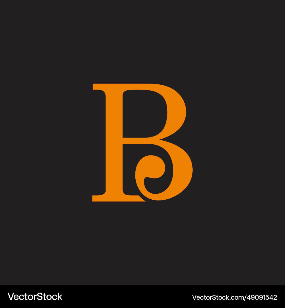 Letter pb loop link connect font logo Royalty Free Vector