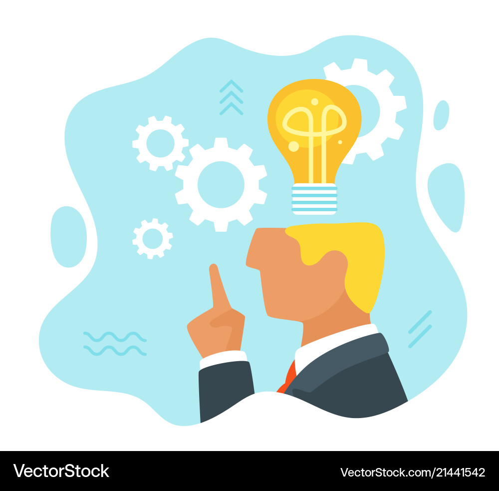 Man having an idea Man having an idea Vector Image