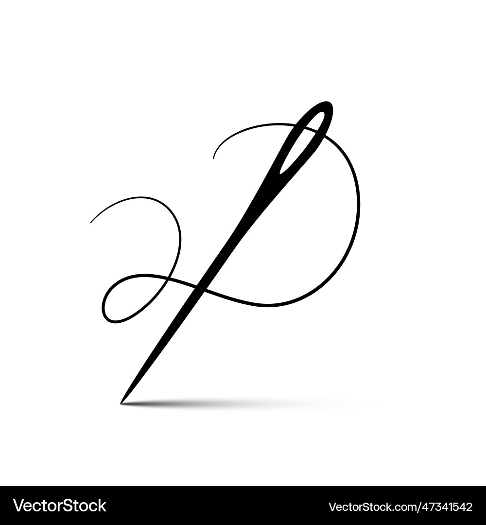 Needle and Thread Isolated Royalty Free Vector Image