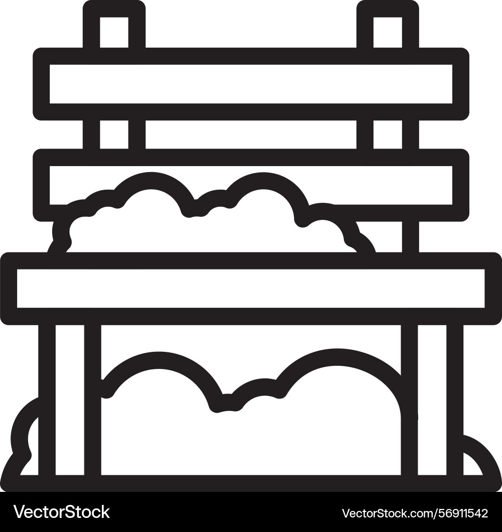 Snowy bench linear style icon design Vector Image