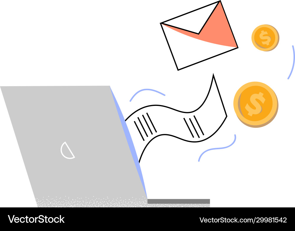 Stealing information data and money from computer Stealing information data and money from computer vector image