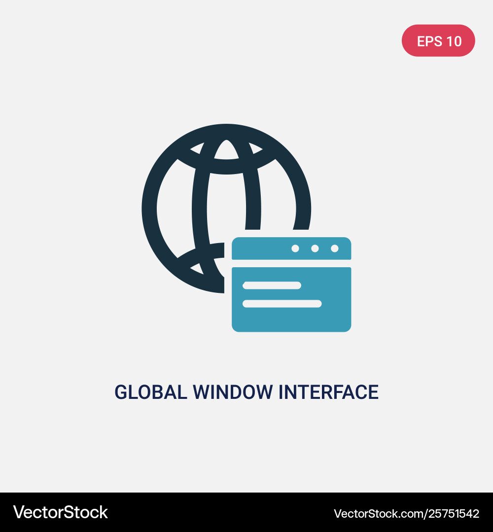 Two color global window interface icon from user Two color global window interface icon from user vector image