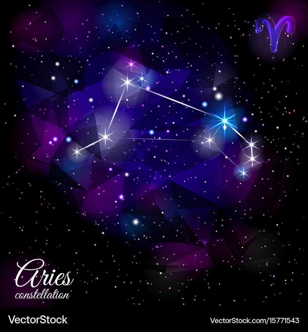 Aries constellation with triangular background Vector Image