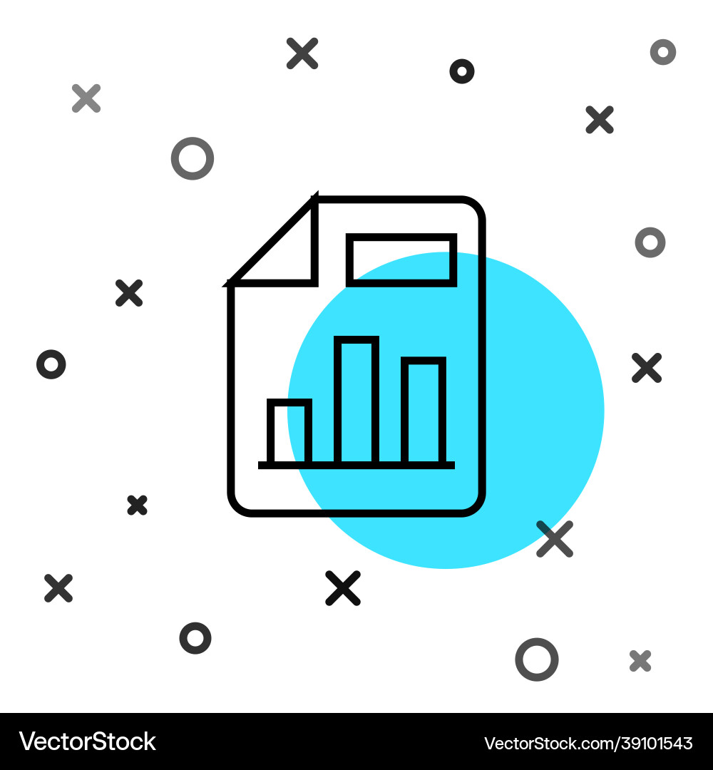 Black line document with graph chart icon isolated Black line document with graph chart icon isolated vector image