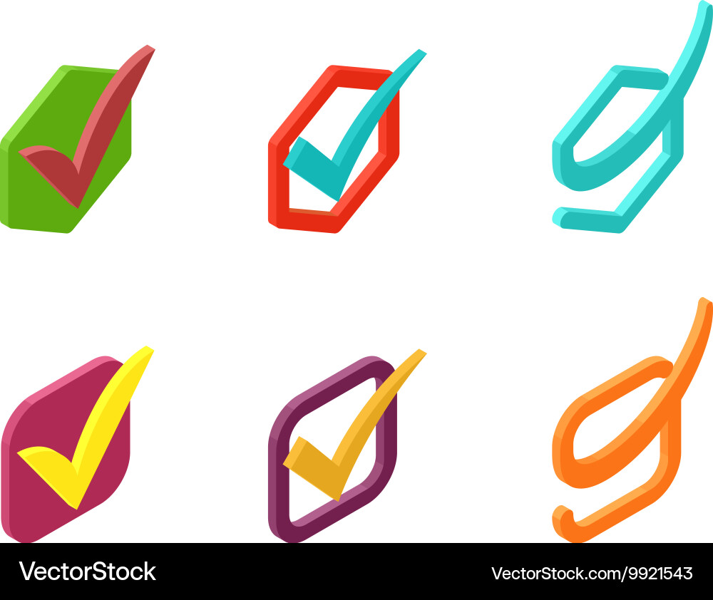 Check vote icons set Vector Image