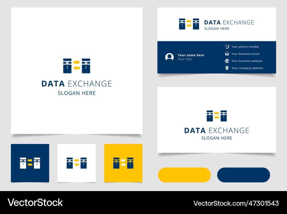 Data exchange logo design with editable slogan Data exchange logo design with editable slogan vector image