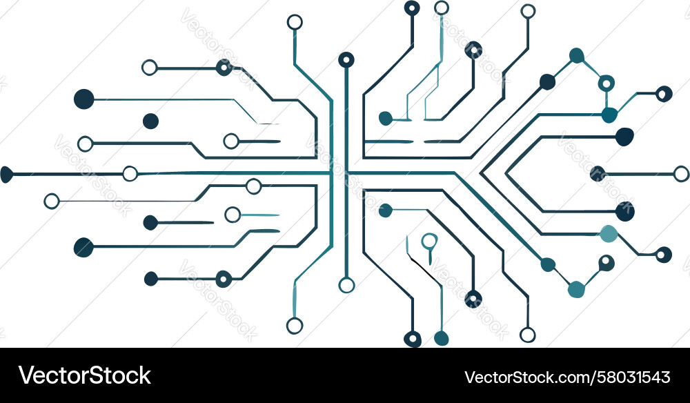 Digital Circuit Network Element Vector Image