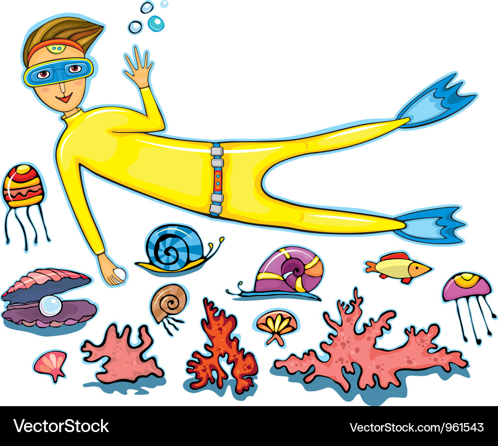 Diving set design element vector image